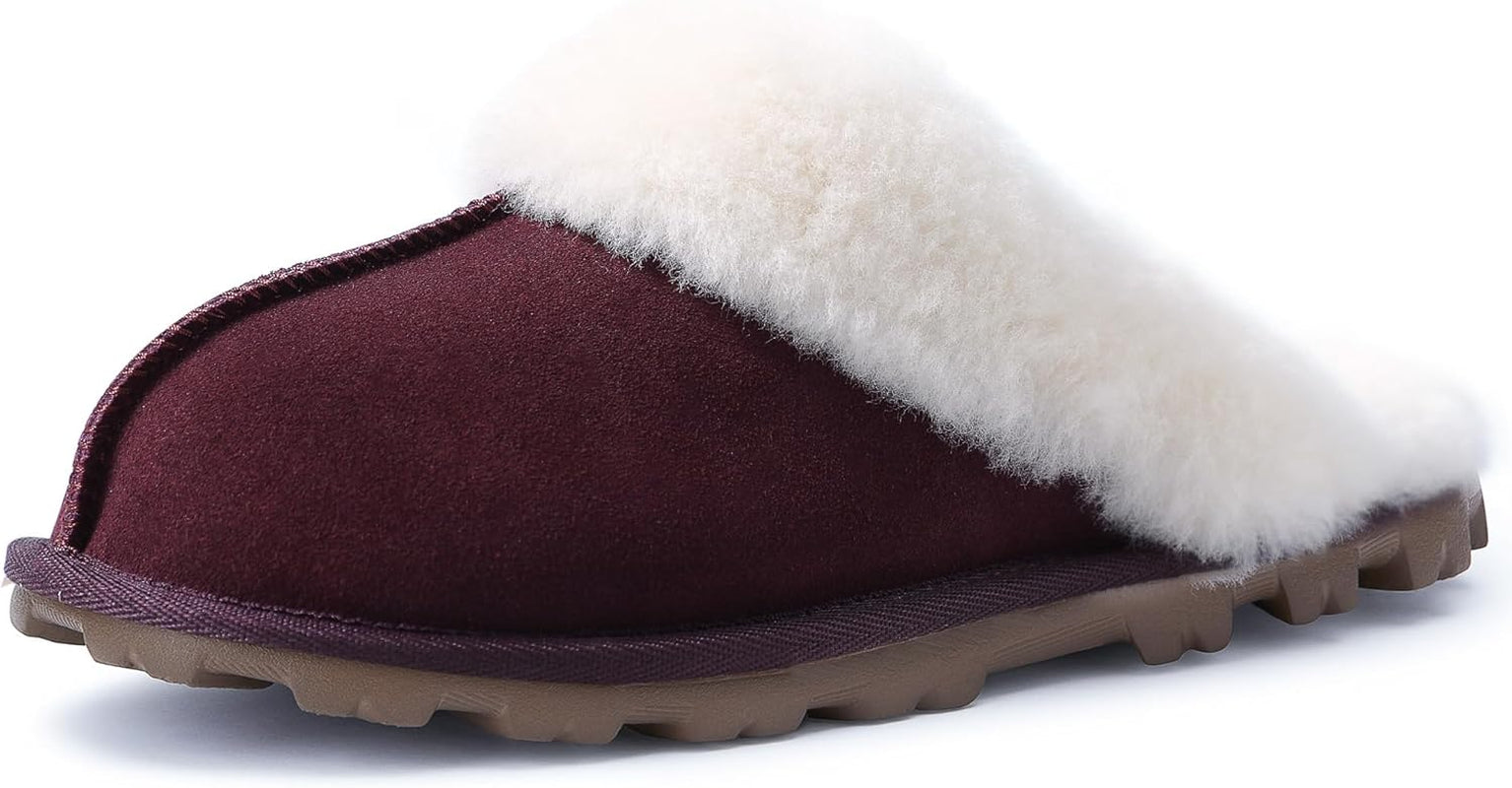 Women'S Genuine Australian Sheepskin Slippers, 100% Shearling, 8Mm Memory-Foam, Hard Bottom Slipper