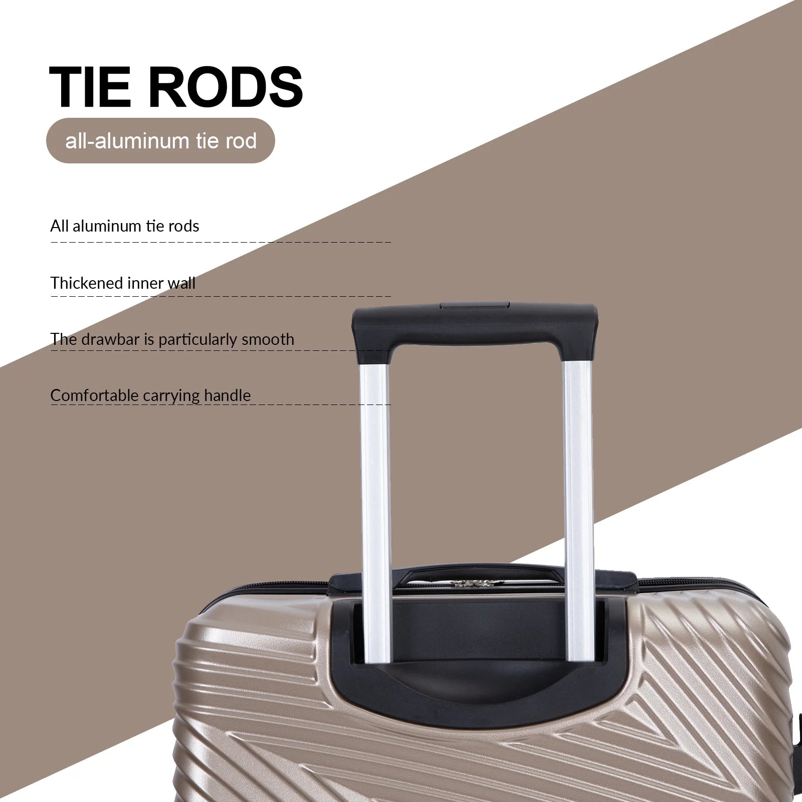Luggage 3 Piece Set,Suitcase with Spinner Wheels Hardside Lightweight Luggage 20In24In28In.(Golden)