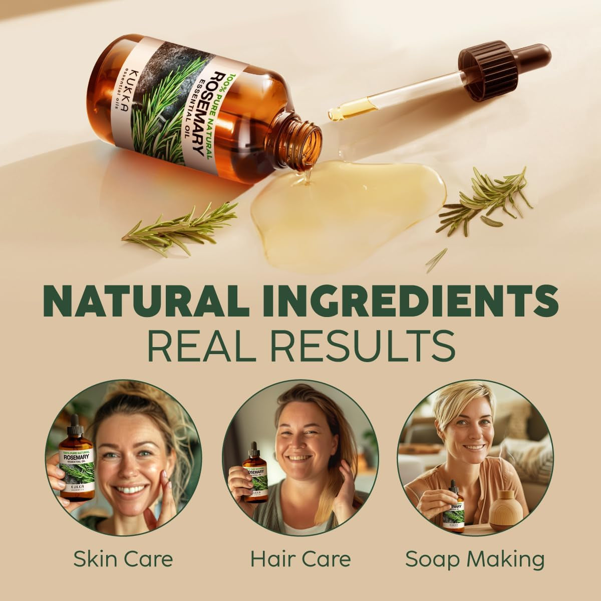 100% Pure & Natural Rosemary Oil for Hair, Skin, Aromatherapy & Soap Making Scent (4 Fl Oz / 118 Ml) - Kiki of DC Styles Store