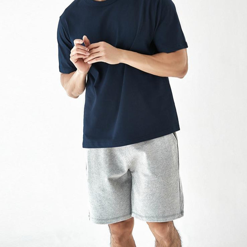 EVELLYHOOTD Men's 7" GSM360 Gray Heavyweight Cotton Sweat Shorts with Drawstring - Essential Clean Fit for Gym and Summer Wear M102 - Kiki of DC Styles Store