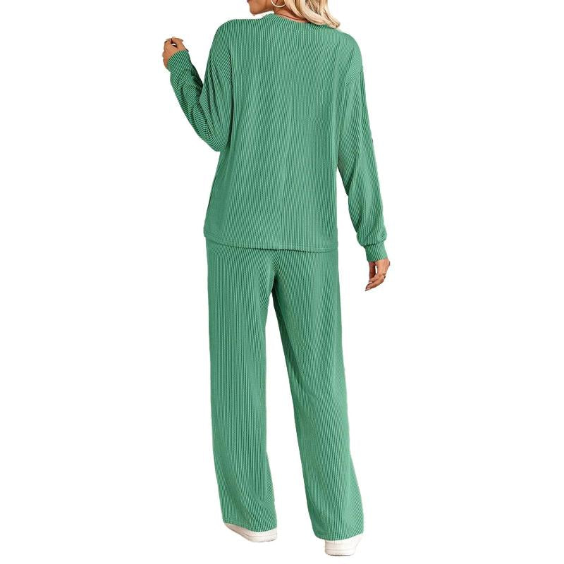 Lounge Sets for Women 2 Piece Outfits Casual Long Sleeve Sweatshirts and Wide Leg Pants Tracksuit Sets