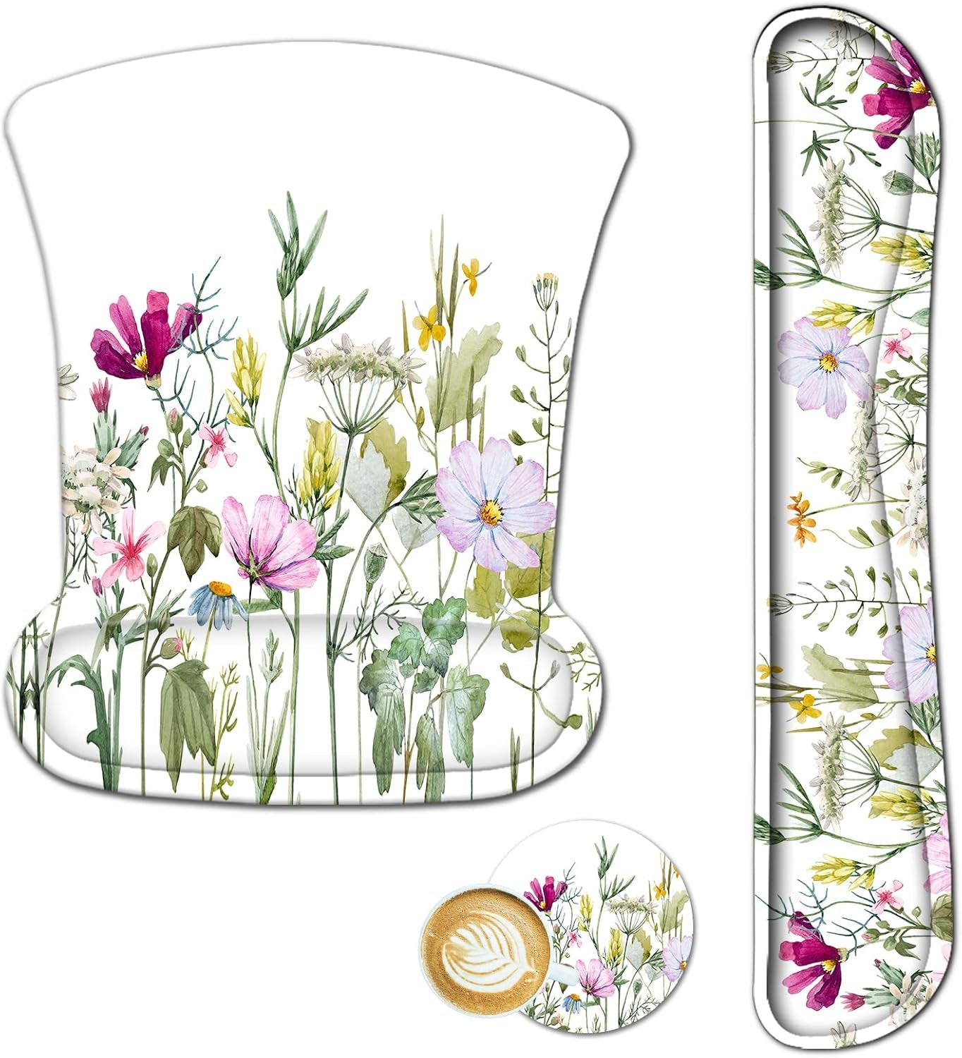 Keyboard Wrist Rest and Mouse Pad with Wrist Support, Ergonomic Mouse Pad, Durable Comfortable Lightweight for Easy Typing Pain Relief, Memory Foam Keyboard Mousepad Set, Teal Turqoise Marble - Kiki of DC Styles Store