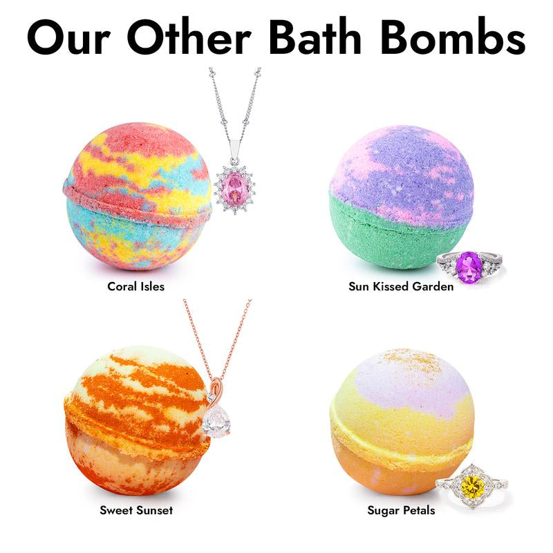 Summer Strawberry Jewelry Bath Bomb with Hidden Gem Layers of Fresh Strawberry & Strawberry Jam Scent Bright Nostalgic & Deliciously Simple Aroma Body Care Blend Scent Skin Repair Cleanser Body Wash Cleansing - Kiki of DC Styles Store