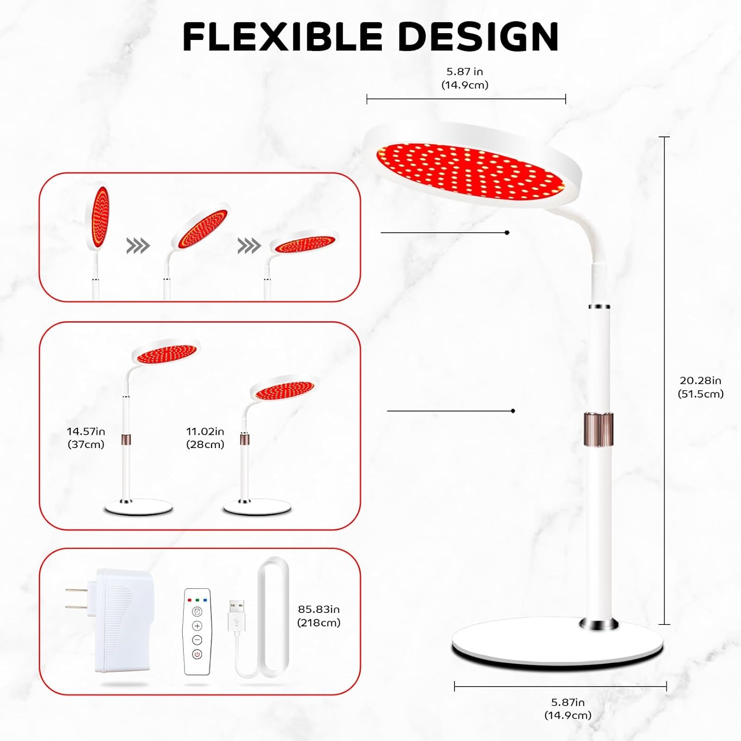 Red Light Therapy with Base for Face and Neck, 140Leds Therapy Red Light for Body, 660Nm Red Light Therapy Lamp with Adjustable Height - Kiki of DC Styles Store