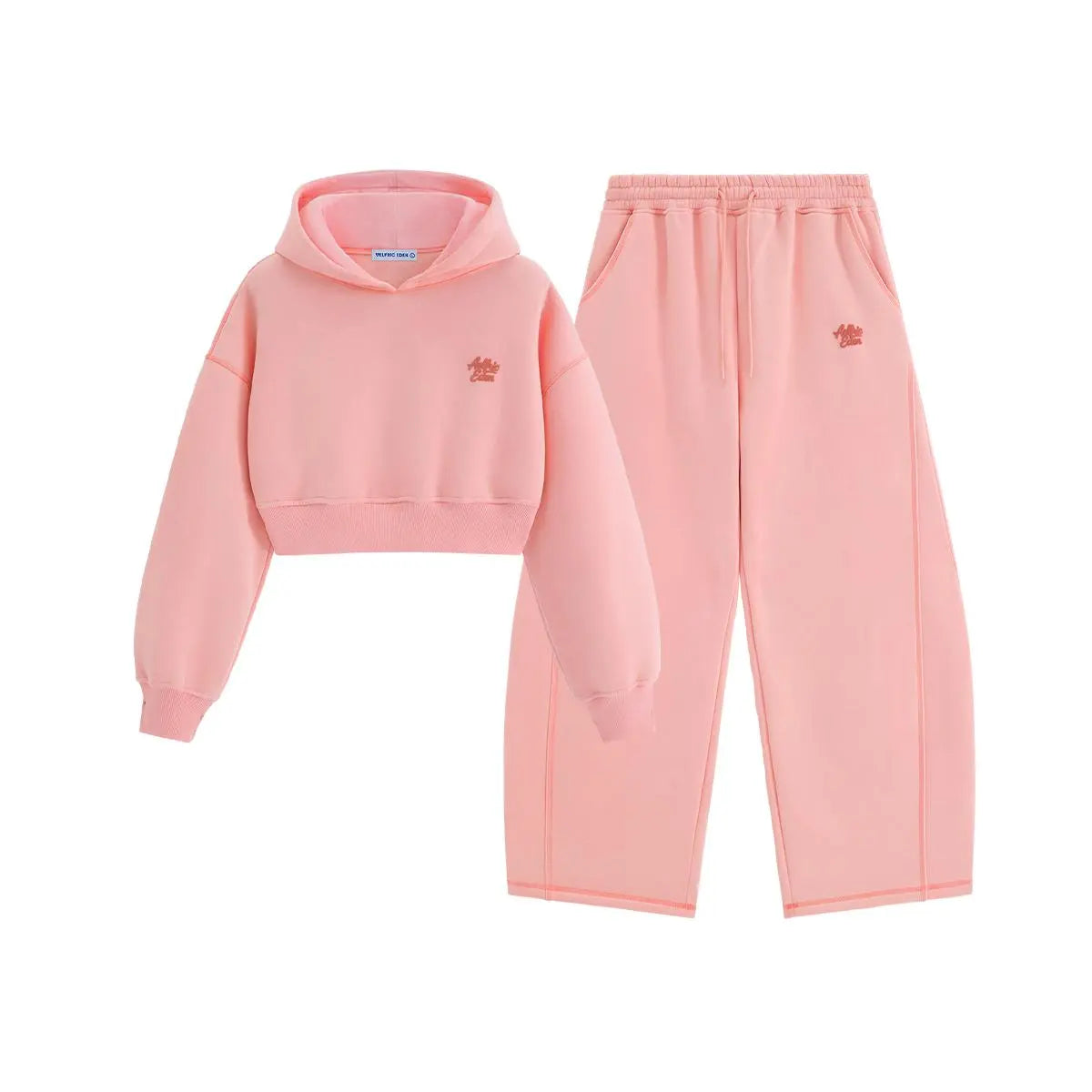 Aelfric Eden Y2K Cropped Hoodie Baggy Barrel Sweatpants Set 2 Piece Outfits Cozy Fleece Lounge Sweatsuit