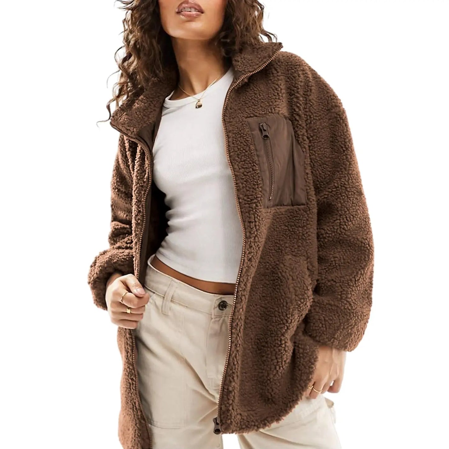 Dokotoo Baggy Teddy Fleece Coat - The Must-Have Casual Winter Jacket