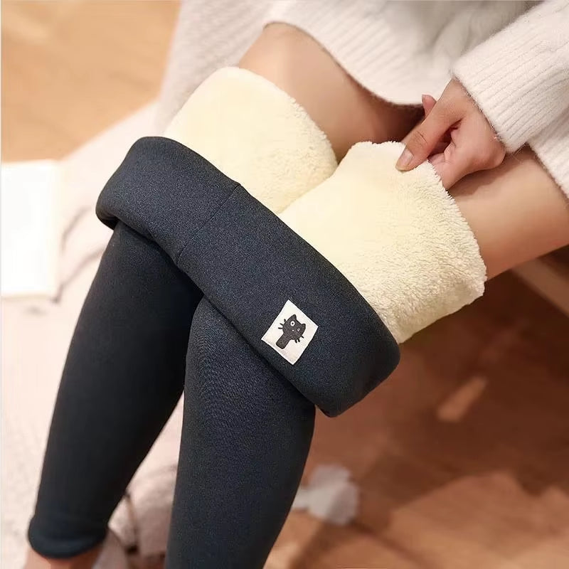 Thermal Lambwool Leggings Women Winter Thicken Fleece Lined Stretchy Warm Hight Waist Skinny Fitness Leggins Soft Workout Tights - Kiki of DC Styles Store
