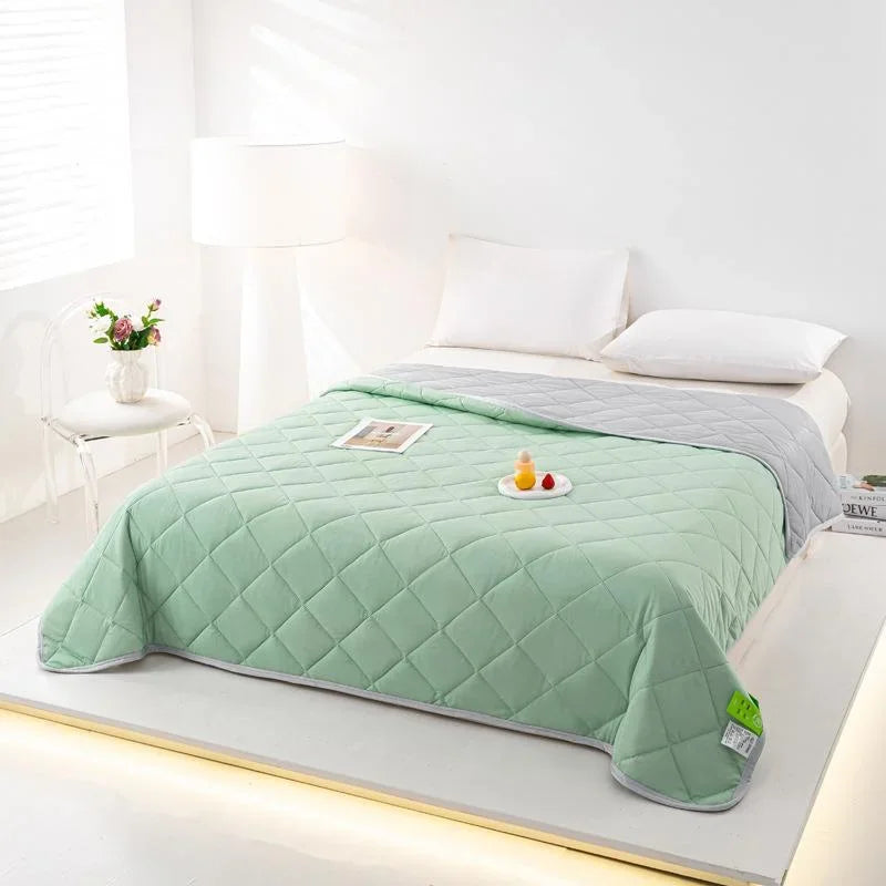 Air Condition Summer Blanket Washable Ice Silk Cold Feeling Quilt Lightweight Breathable Cooling Kids Adults Bedroom Quilts 여름이불