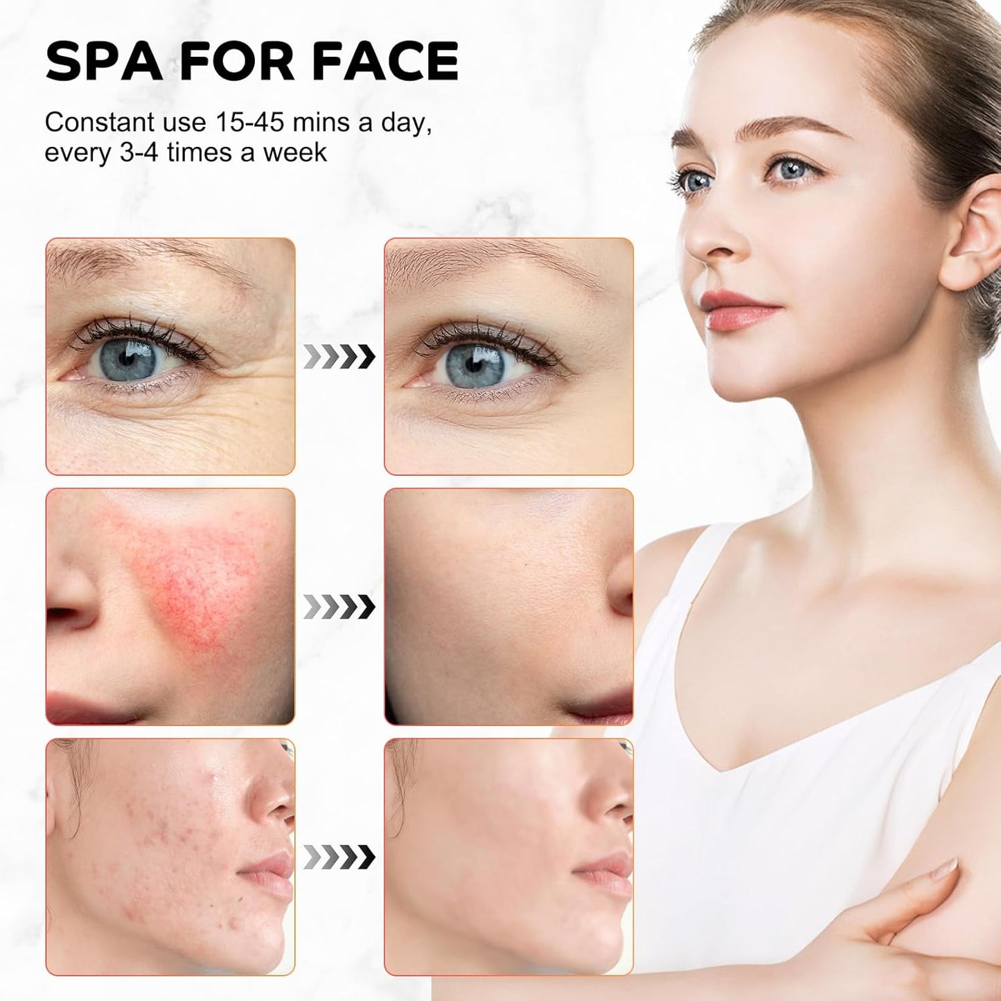 Red Light Therapy with Base for Face and Neck, 140Leds Therapy Red Light for Body, 660Nm Red Light Therapy Lamp with Adjustable Height - Kiki of DC Styles Store