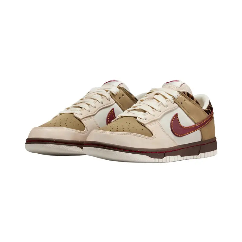 Nike Dunk Low Retro Leopard Khaki Team Red Women’S - Perfect for Casual Footwear Walking Shoes Sneaker Trainer Girl