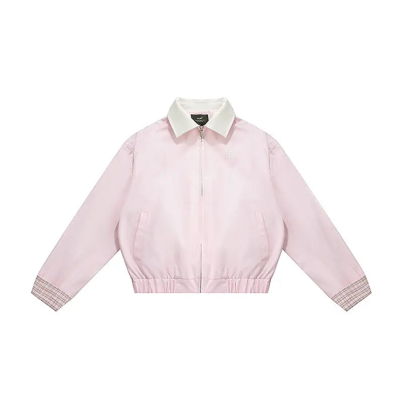 Barn Jacket with Detachable Leopard Collar FDR Unisex Plain Casual Minimalist Loose Fit Women'S Coat Pu Patchwork Trendy Outerwear for Daily Wear Heavyweight Zipper Short Tops Womenswear #Valentinesday #Tiktokshopjumpstartsale #Valentinesdaygift Springsta