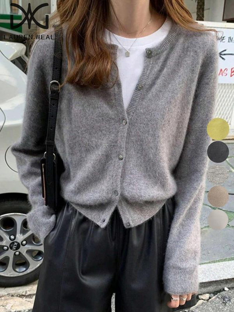 Autumn Women'S Buttoned Casual Knit Cardigan, Cozy Long Sleeve Open Front Sweater, Trendy Style Outerwear for Fall Fashion, Knitwear - Kiki of DC Styles Store