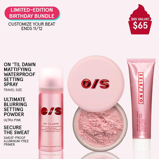Limited Edition Build-A-Beat Birthday Value Set - Waterproof Setting Spray, Loose Setting Powder, Mattifying Primer, for Matte, Oil-Free, Longwear Makeup - Kiki of DC Styles Store