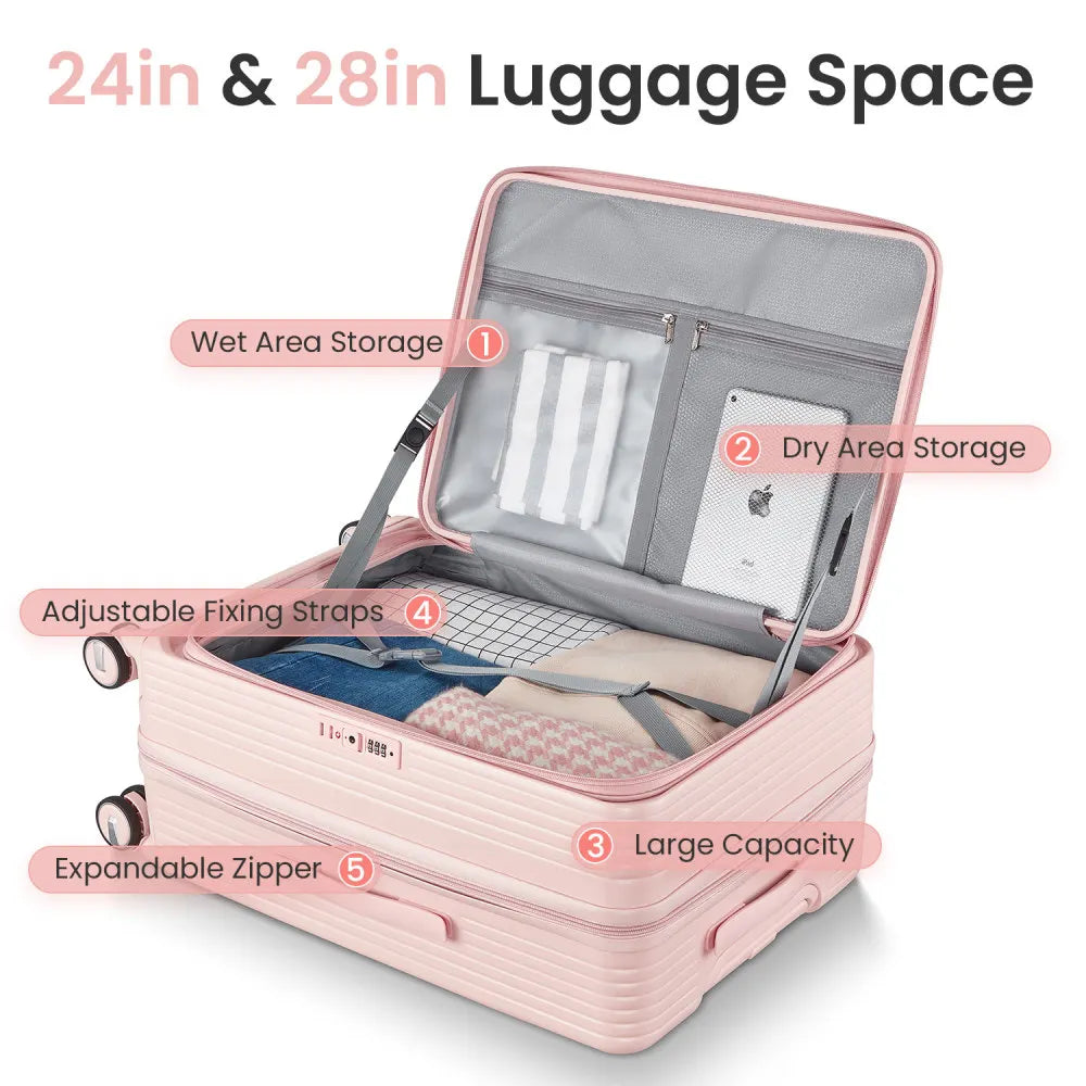 Luggage Sets 3 Piece Expandable Carry on Luggage with TSA Lock Airline Approved 100% PC Hard Shell and Lightweight Suitcase