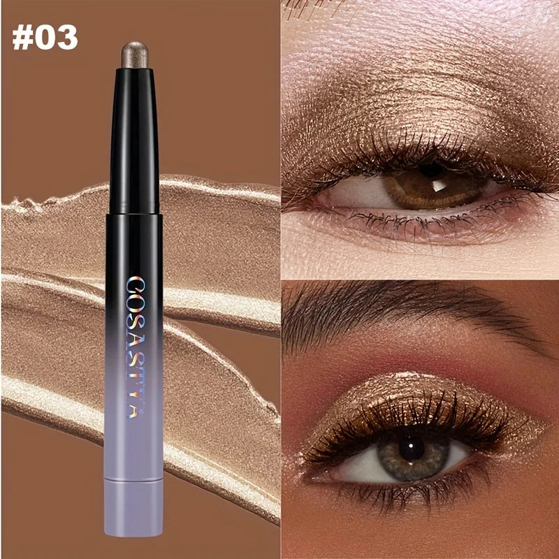 Brown Neutral Metal Eye Shadow Stick, Magic Color Cream Shimmer Crayon, Eye Whitening Stick, Highlight Pen, Eyeliner Pen - Kiki of DC Styles Store