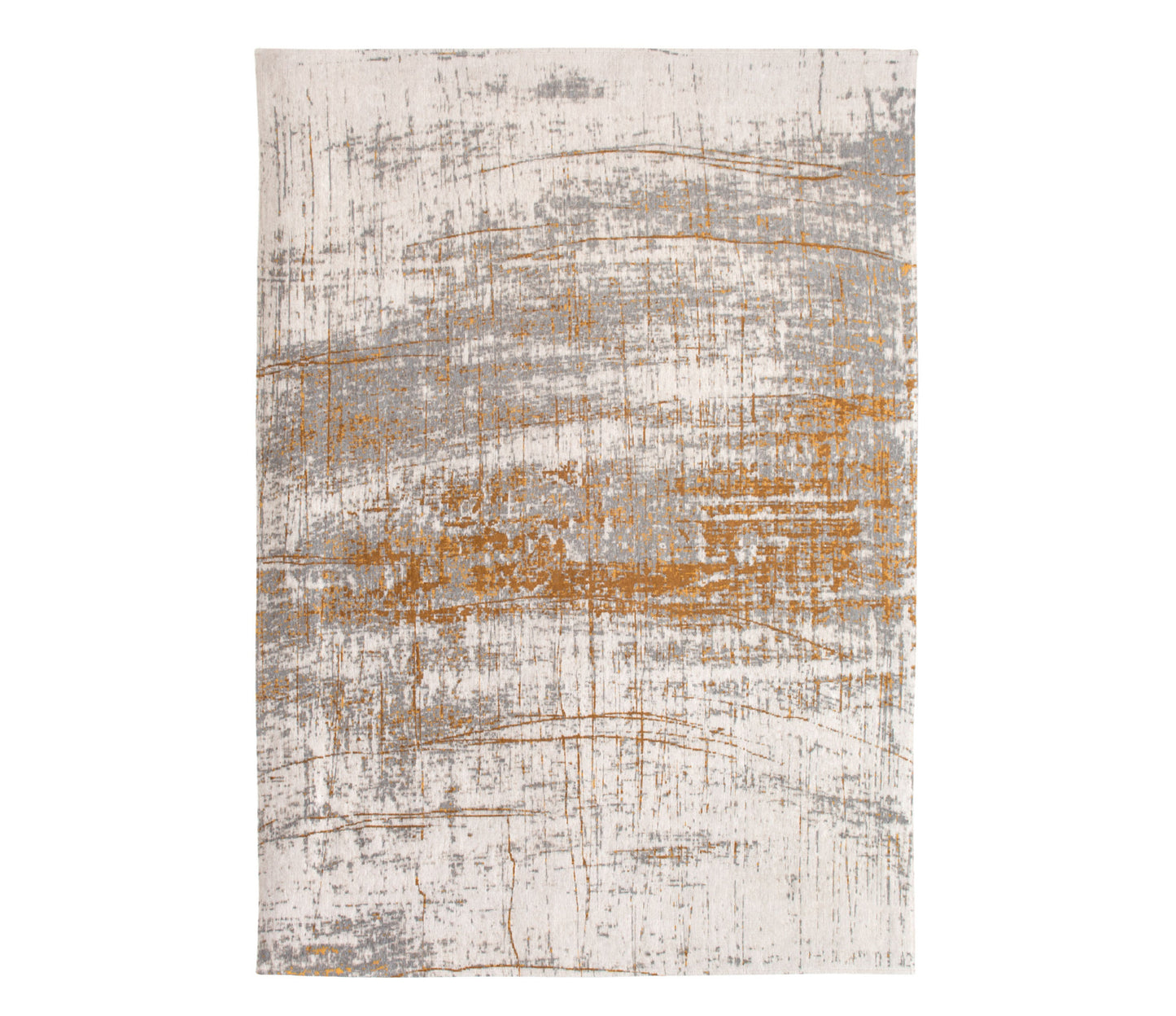 7' X 9' Gray and Gold Abstract Non Skid Area Rug - Kiki of DC Styles Store