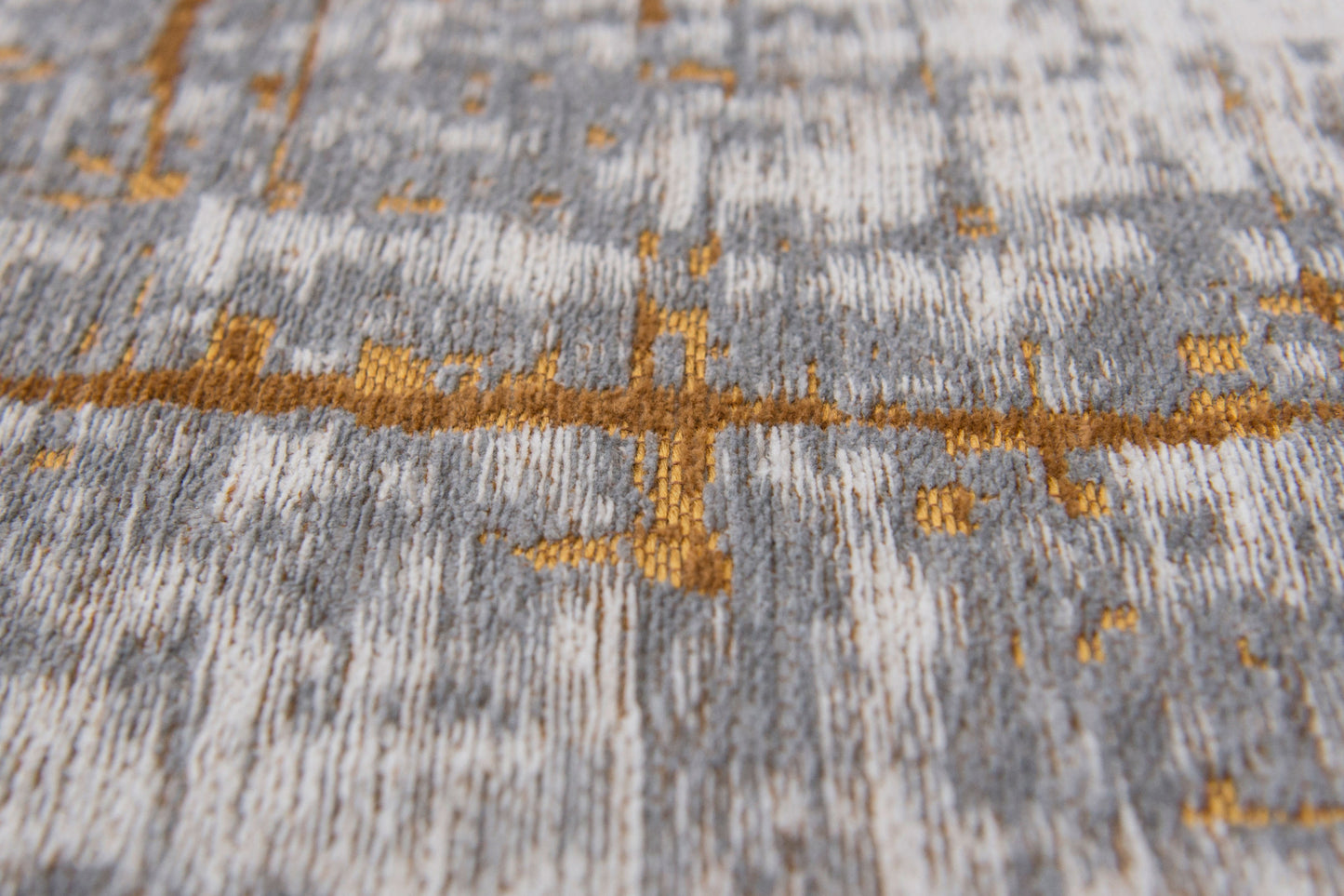 7' X 9' Gray and Gold Abstract Non Skid Area Rug - Kiki of DC Styles Store