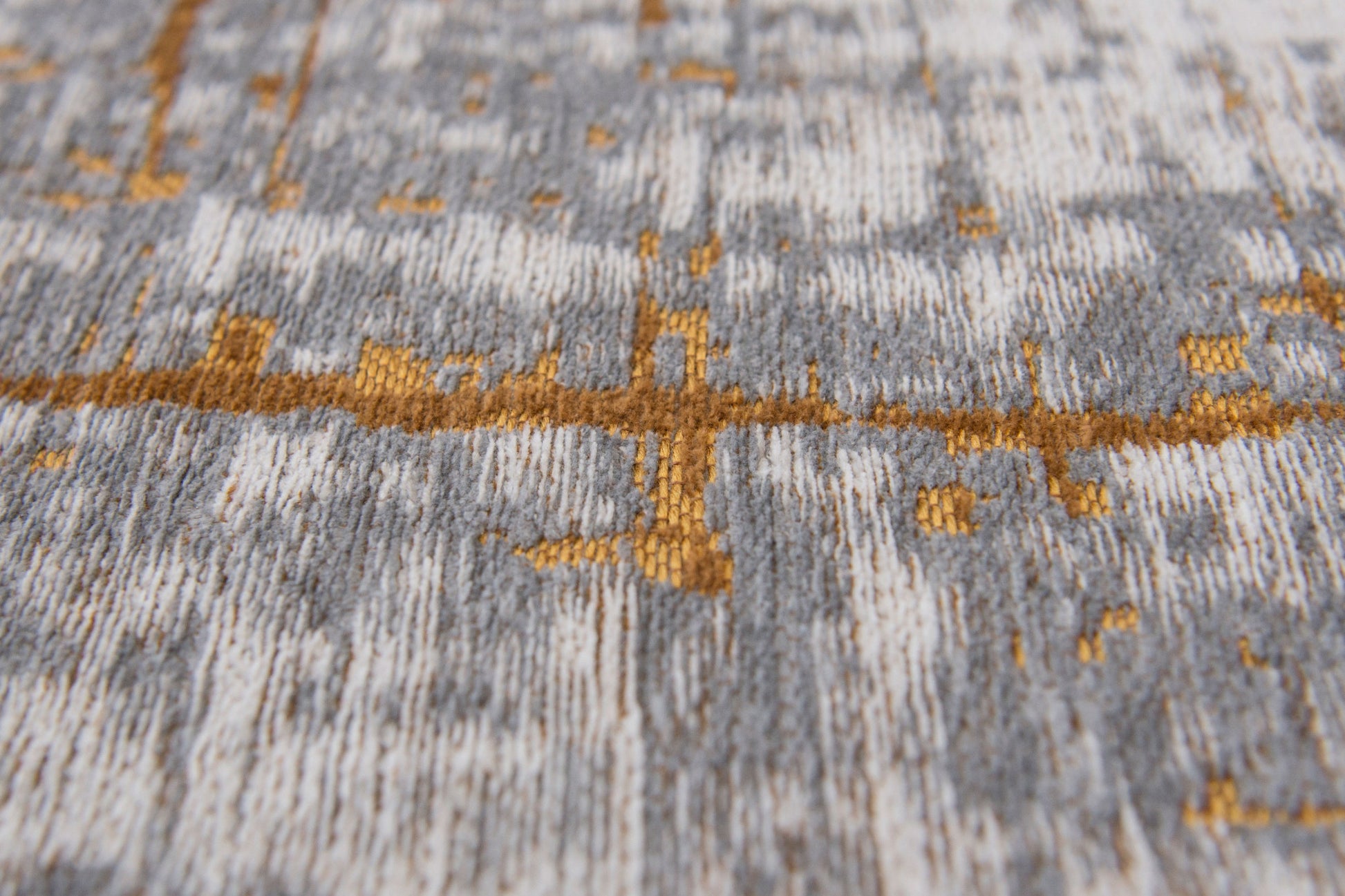 7' X 9' Gray and Gold Abstract Non Skid Area Rug - Kiki of DC Styles Store