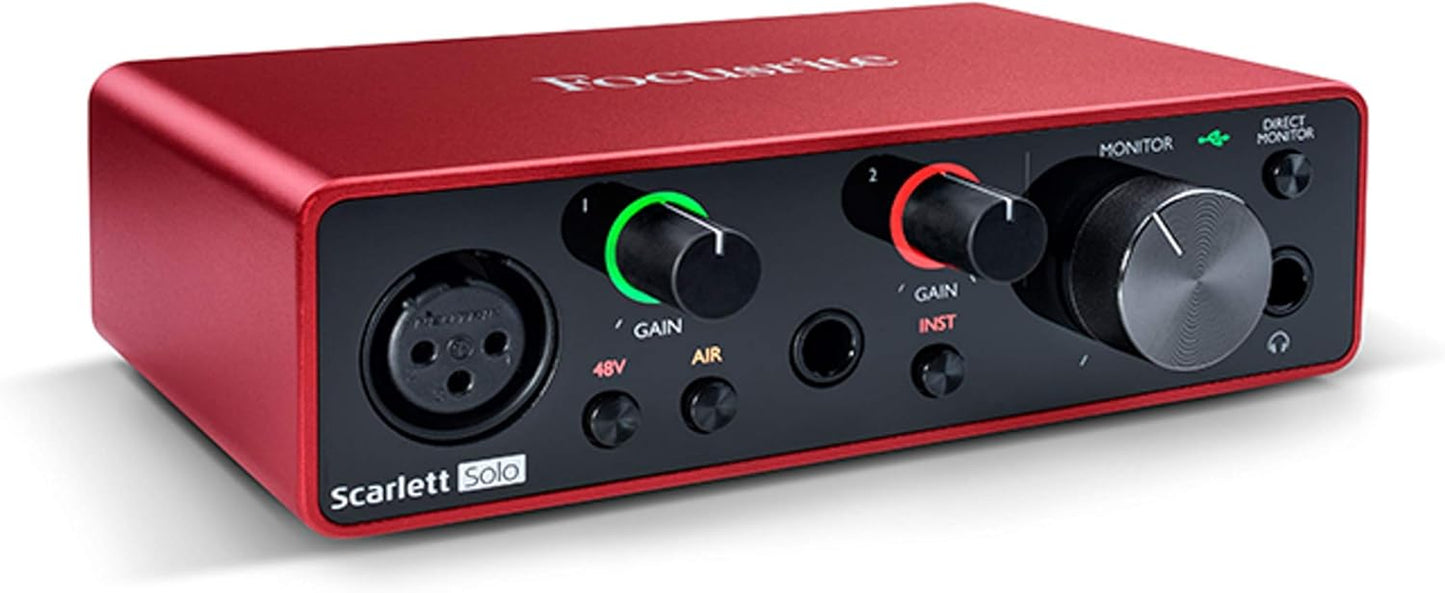 Scarlett Solo Studio 3Rd Gen USB Audio Interface Bundle for the Guitarist, Vocalist or Producer with Condenser Microphone and Headphones for Recording, Songwriting, Streaming and Podcasting - Kiki of DC Styles Store