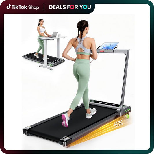 [Foldable Handle Bar with 5% Incline Treadmill]Dealsforyoudays Akluer Walking Pad,Foldable Handle Bar ,Large-Area Rubber Running Belt,Top Speed Reaches 7.6MPH ,Remote Control for Remote Adjustment - Kiki of DC Styles Store