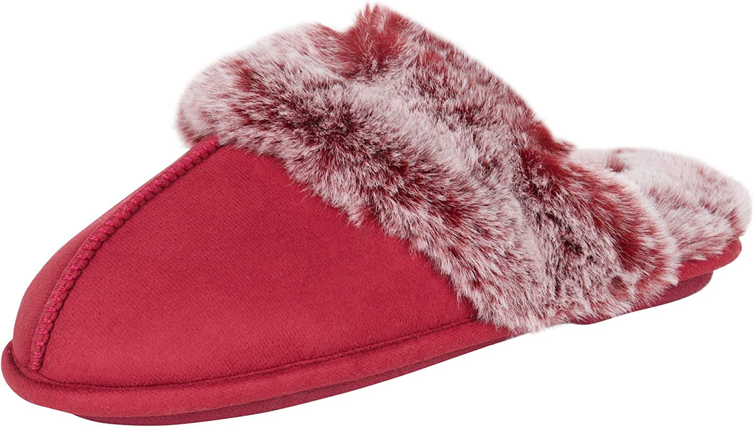 Indulge in Luxury: Jessica Simpson Women's Cozy Pink Faux Fur Memory Foam Slippers with Anti-Skid Soles