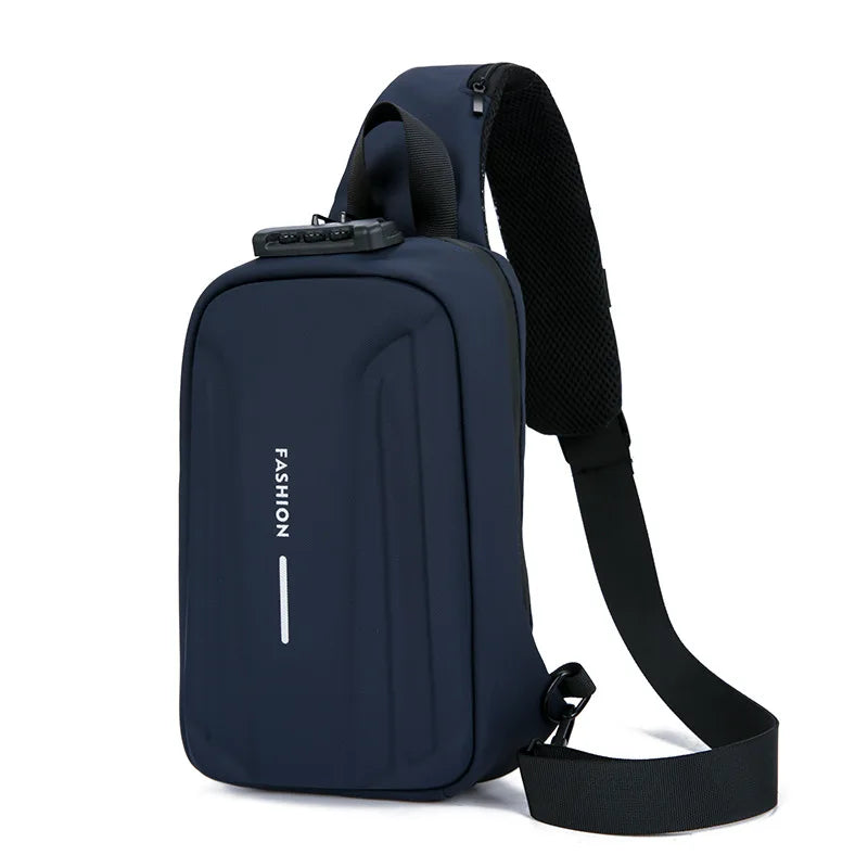 Anti-Theft Travel Chest Bag password lock hard shell one shoulder bag for men mini waterproof male backpack boys crossbody bags - Kiki of DC Styles Store