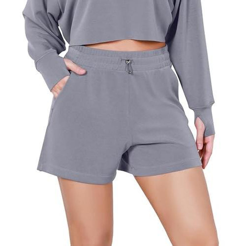 ODODOS Women's High Waist Modal Soft Relaxed Shorts with Adjustable Shockcord and Pockets - Perfect Casual Comfort - Kiki of DC Styles Store