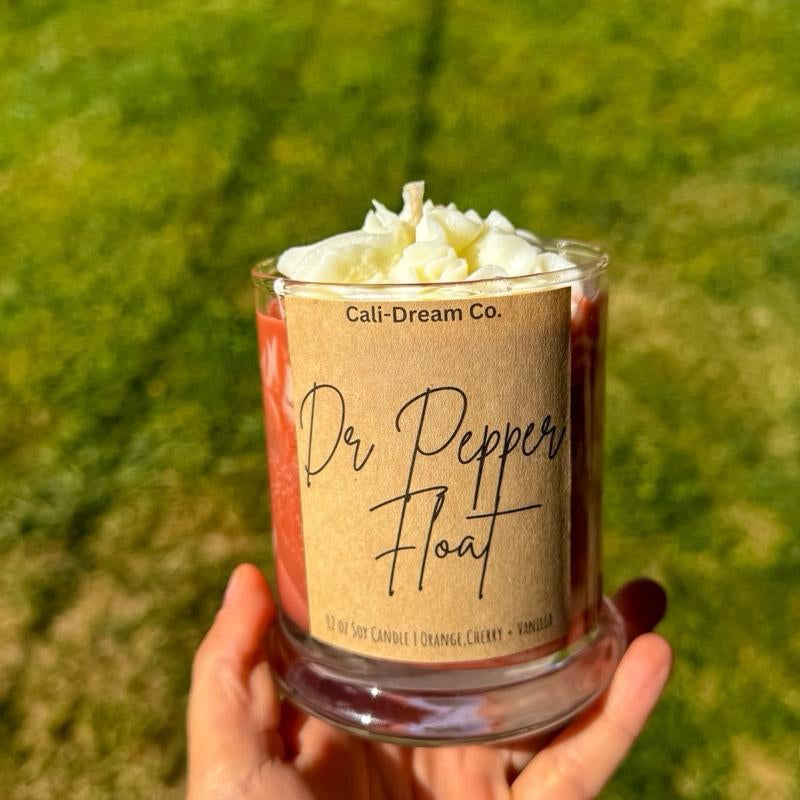 Soda Float Candle - 12 Oz Soy Scented Candle with Orange Cherry & Vanilla Fragrance - Kiki of DC Styles Store