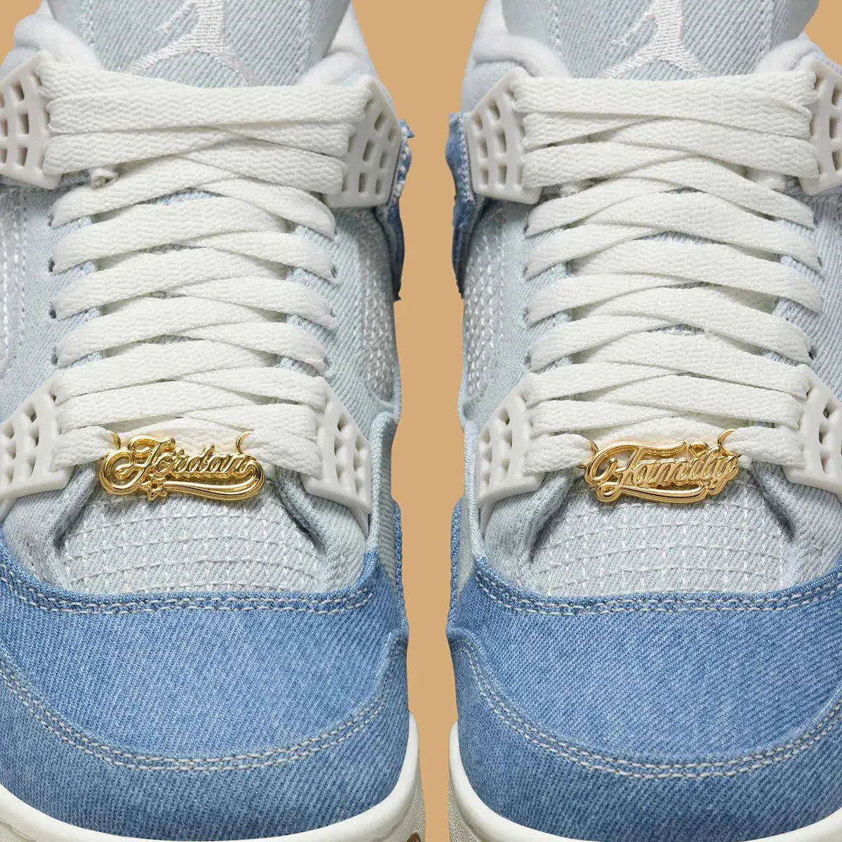 Elevate Your Style with Women's Air Jordan 4 Denim Sneakers - Trendy Blue Jean Design for Fashion-Forward Athletes