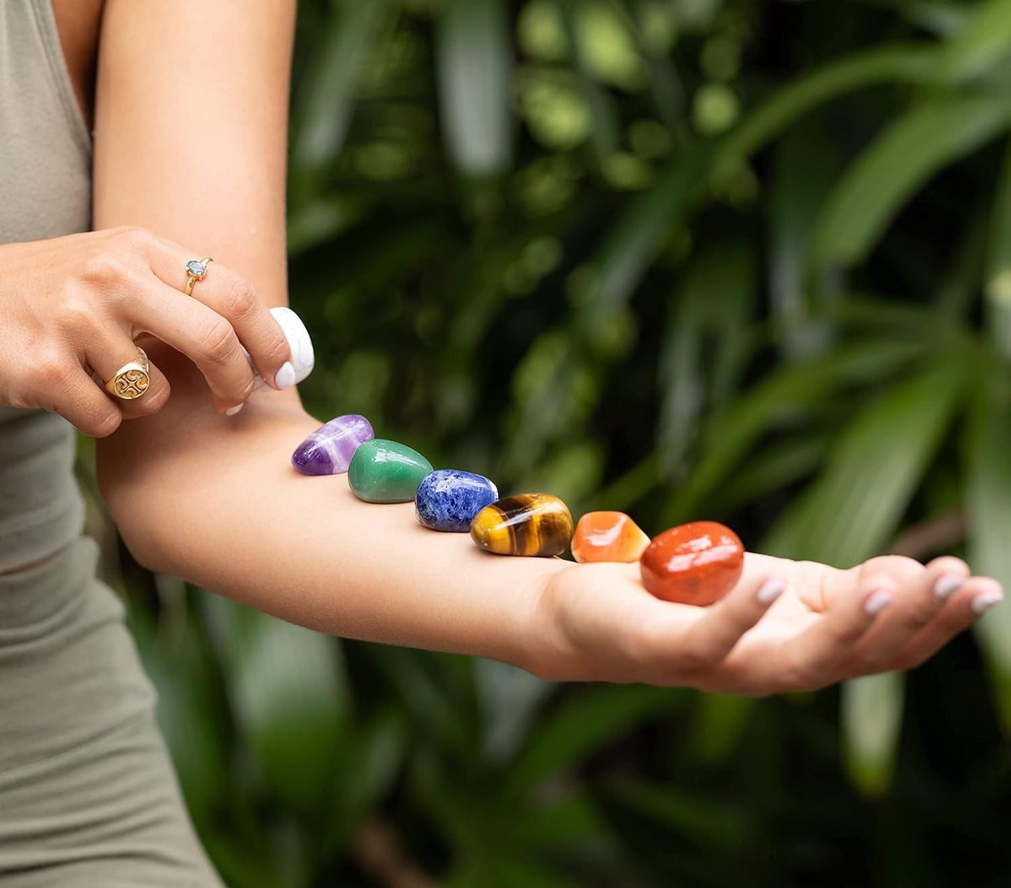 Large Premium Crystals and Healing Stones in Wooden Gift Box + 50Pg EBOOK – 7 Chakra Tumbled Gemstones, Amethyst Crystal, Rose Quartz, Quartz Crystal Point, and Info Guide, Made in U.S.A. - Kiki of DC Styles Store