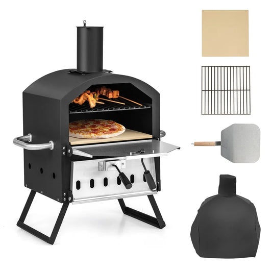 Steel Free Standing Wood-Fired，Briquette and Coal Pizza Oven - Kiki of DC Styles Store