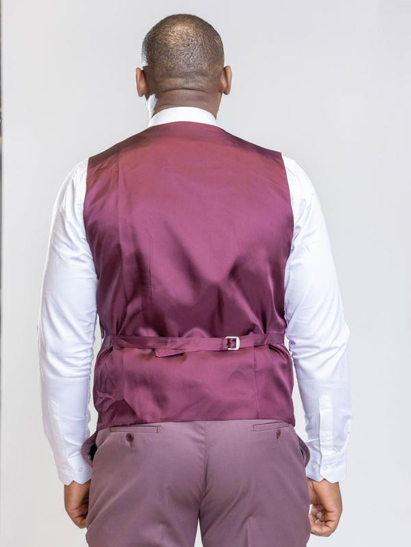 JB 100% WOOL Solid Color Single Button Blazer Double Breasted Vest Pale Maroon Color 3Pc Suit Set - Kiki of DC Styles Store