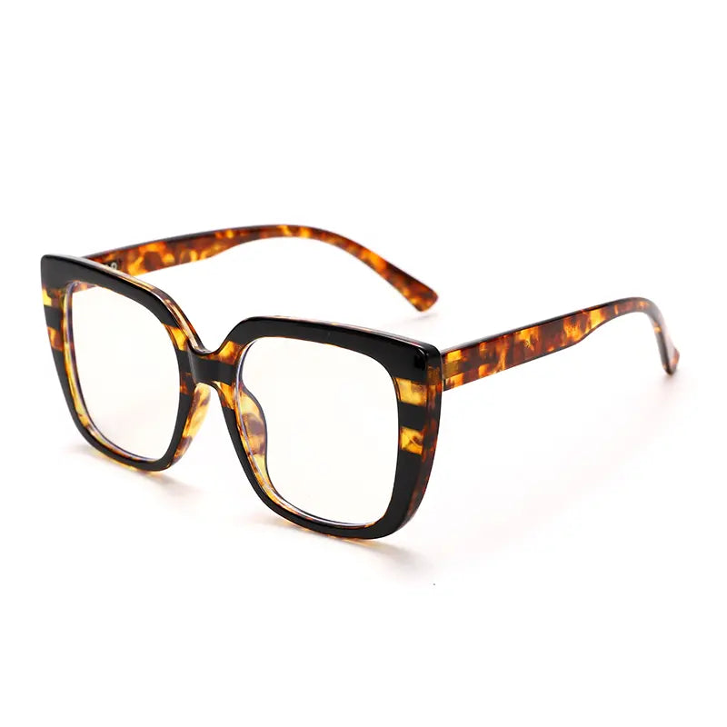 1Pc Ladies Retro Leopard Print Square Glasses | Vintage Plain PC Frame, Non-Prescription Clear Lenses! Suitable for Daily Wear & Women’S School Accessories