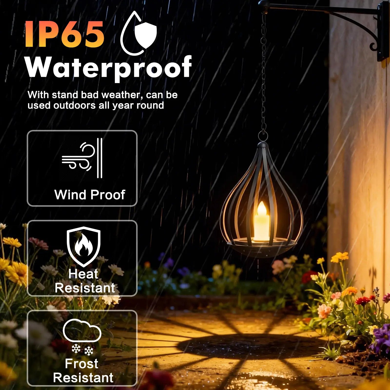 Solar Garden Lights Outdoor, 2/4 Pack Metal Solar Water Drop Shape Candle Lantern 2026 New Design with Flickering Effect & Reflective Patterns, Auto On/Off, IP65 Waterproof, 20.5 CM × 15.5Cm,Outdoor Solar Powered Lights for Garden, Patio, Pathway