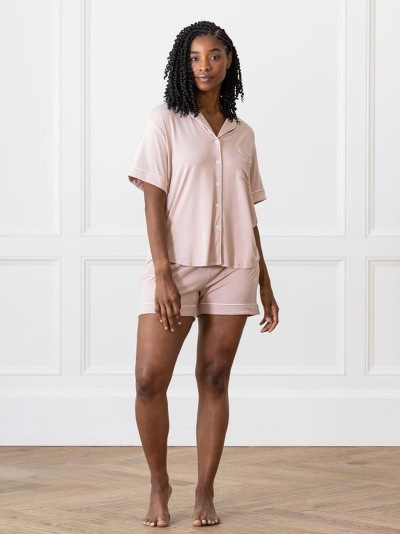 Luxurious Women's Bamboo Stretch-Knit Short Sleeve Pajama Set - Perfect for Cozy Nights! - Kiki of DC Styles Store
