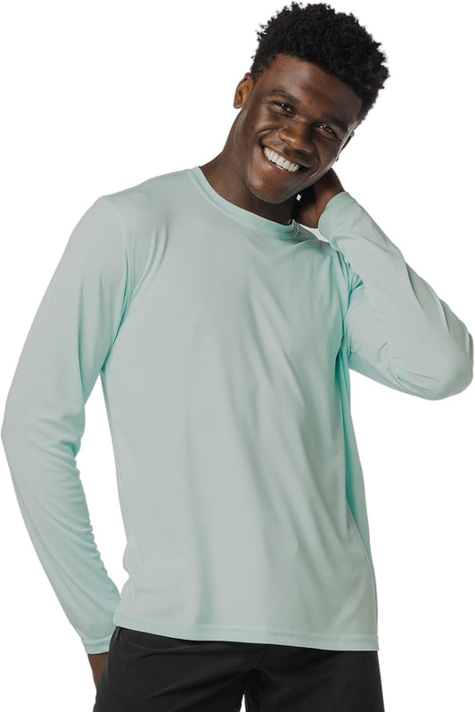 Stay Protected and Stylish with Our Men's UPF 50+ Long Sleeve Outdoor T-Shirt - Perfect for Fishing, Running, Hiking, and Swimming