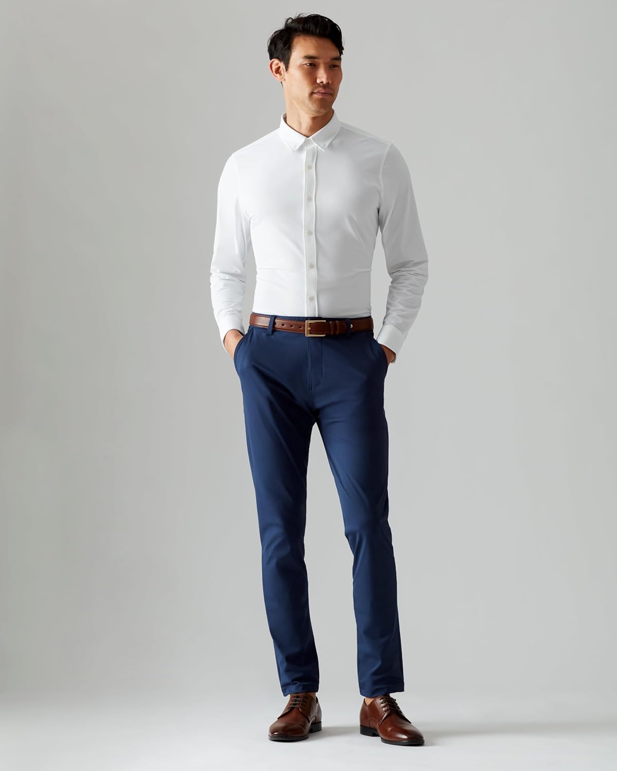Men's Commuter Shirt, Performance Dress Shirts for Men, Machine Washable, Wrinkle Resistant, Slim Fit Button down Shirt