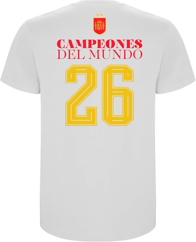 Spain World Champions 2026 La Roja Official Soccer Tee – Premium 100% Cotton Fan T-Shirt Amazon