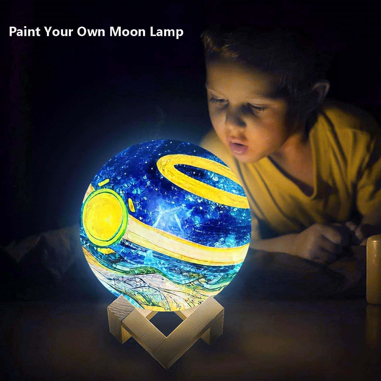 Paint Your Own Moon Lamp Kit, 2025 Update USB Rechargeable Remote Control, DIY Arts Supplies and Crafts Kit, Ages 6 7 8 9 10 11 12 13 Year Old Girls Boys Kids Birthday Gifts