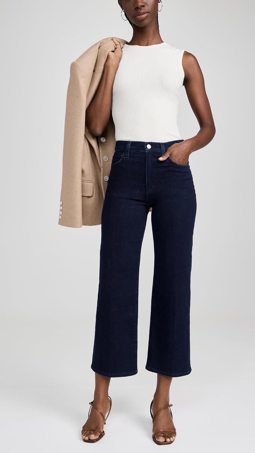 JOE’S JEANS Women’s Blake Cropped Wide Leg Jeans – Premium High-Rise Designer Denim