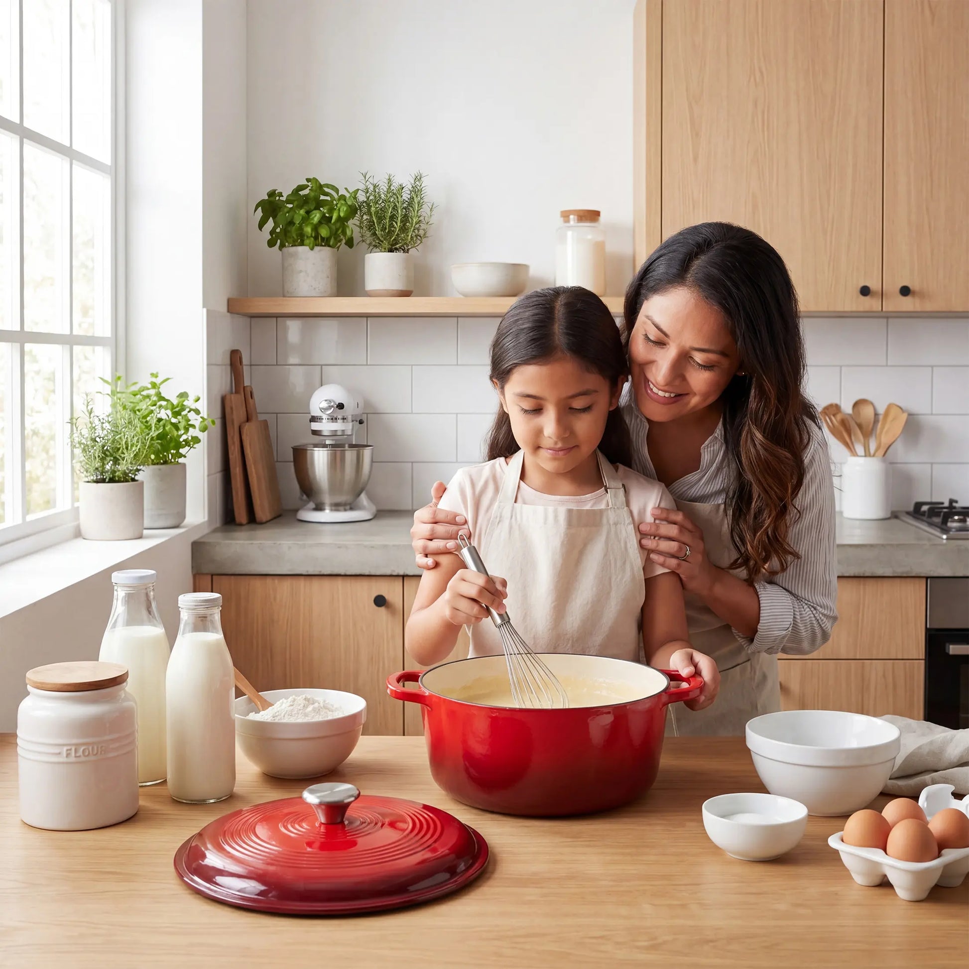 Elevate Your Cooking with Our 6QT Enameled Cast Iron Dutch Oven – Perfect for Braising, Baking, and Frying!