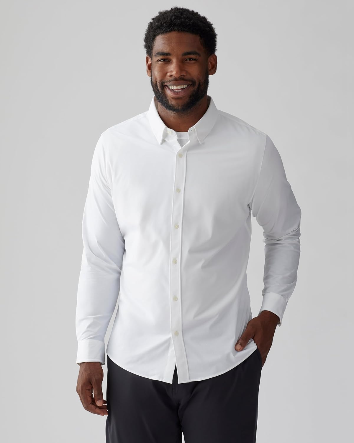 Men's Commuter Shirt, Performance Dress Shirts for Men, Machine Washable, Wrinkle Resistant, Slim Fit Button down Shirt
