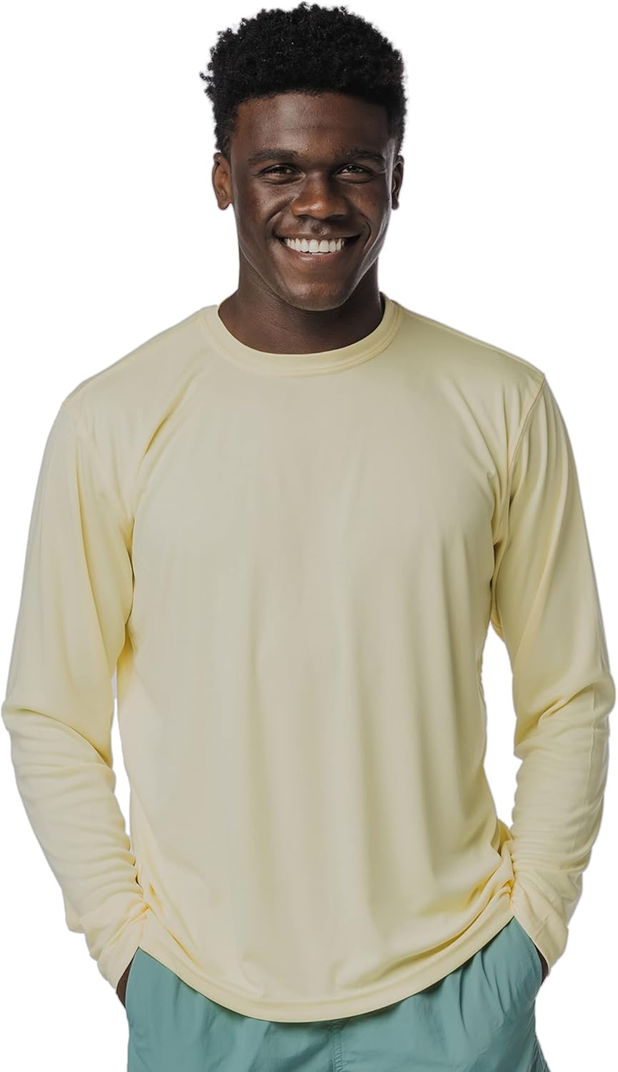 Stay Protected and Stylish with Our Men's UPF 50+ Long Sleeve Outdoor T-Shirt - Perfect for Fishing, Running, Hiking, and Swimming