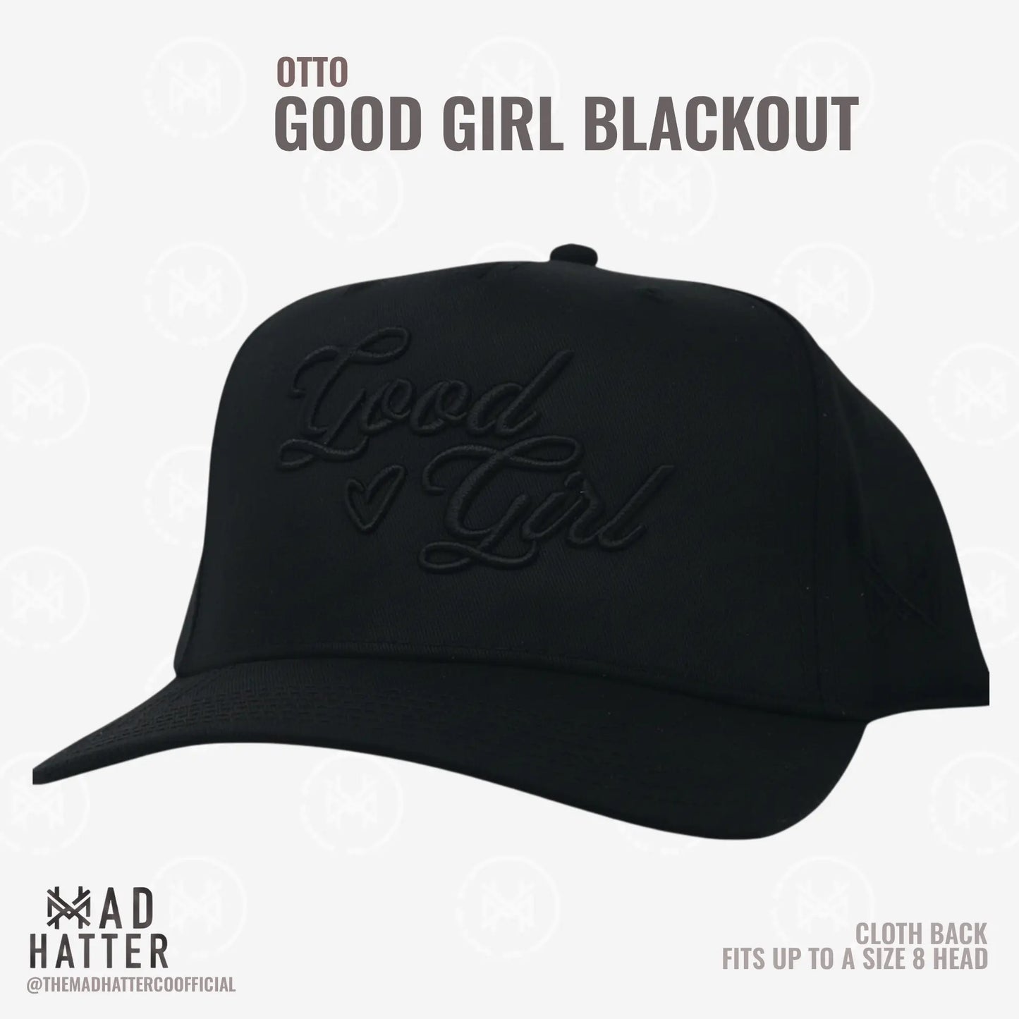 Elevate Your Style with the Good Girl 3D Puff Embroidered Trucker Hat - Adjustable Snapback for Women, Fits Up to Size 8!