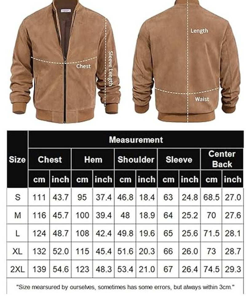 COOFANDY Men'S Casual Sports Jacket Retro Lightweight Suede Baseball Jacket, Fashionable Street Style Jacket, Suede Fabric Fashionable Comfortable Jacket, Men'S Top Coat, Men'S Jacket Coat - Kiki of DC Styles Store