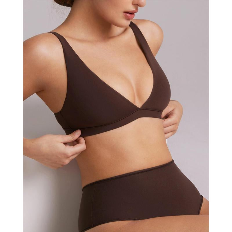 INLYRIC Women's Soft Plunge Bralette - Deep V Unlined Triangle Sleep Bra for Ultimate Comfort - Kiki of DC Styles Store