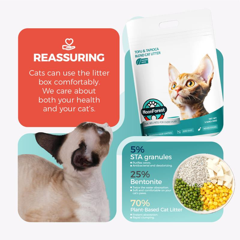 5.5Lb*3,Tapioca Cat Litter, Tofu Cat Litter, Kitty Litter,Odor Control Quick Clumping Low Dust ,Kitten Litter,Smart Litter Boxes Cat Litter,A Ideal Partner for Automatic Litter Boxes,Cassava Cat Litter,Flushable Cat Litter, - Kiki of DC Styles Store