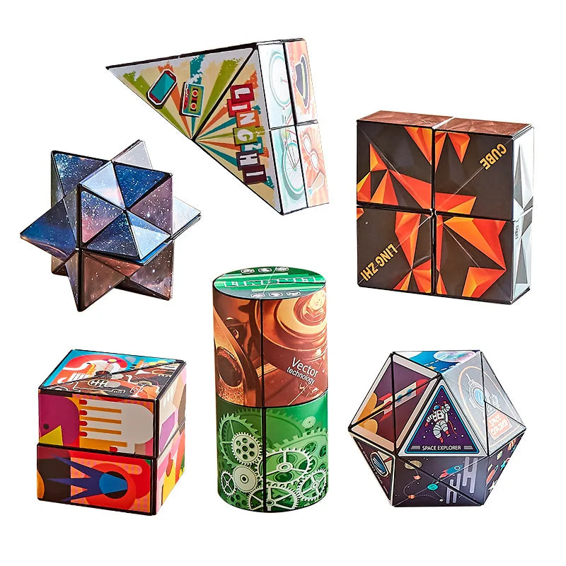 Shape Shifting Box Geometric Changeable Magnetic Magic Cube 3D Decompression Hand Flip Puzzle Kids Reliever Fidget Toy - Kiki of DC Styles Store