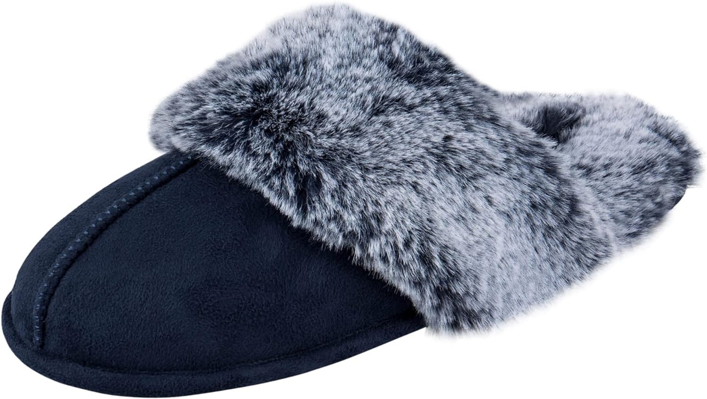Indulge in Luxury: Jessica Simpson Women's Cozy Pink Faux Fur Memory Foam Slippers with Anti-Skid Soles