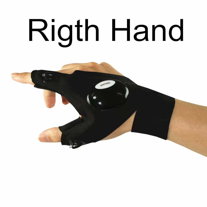 Fingerless Glove LED Flashlight Waterproof Torch Fishing Camping Hiking Survival Safety Multi Light Night Tool Outdoor Tool - Kiki of DC Styles Store